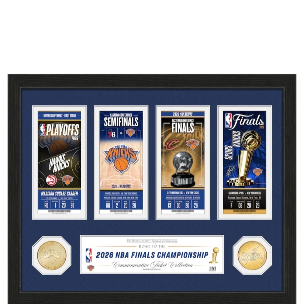 NBA Navy and Orange 2026 Finals Commemorative Ticket Display